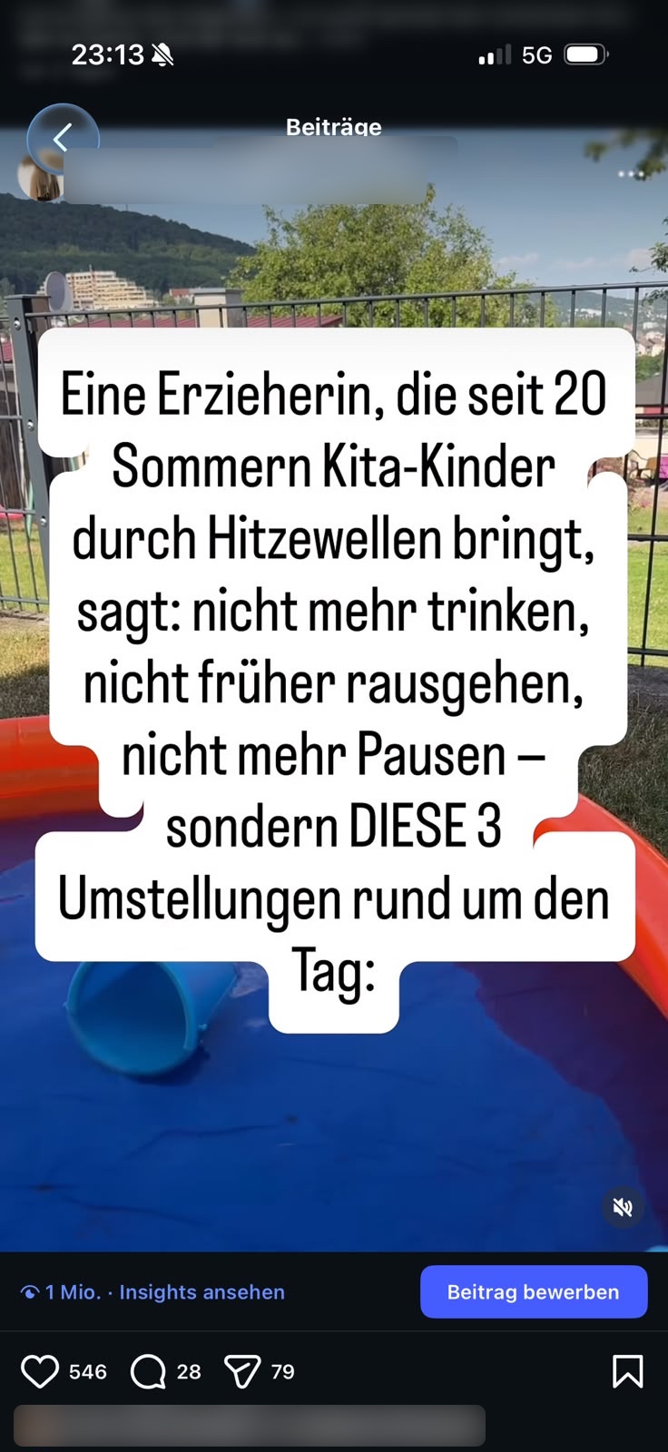 Reel aus unserem eigenen Instagram-Account mit über 1 Million Abrufen